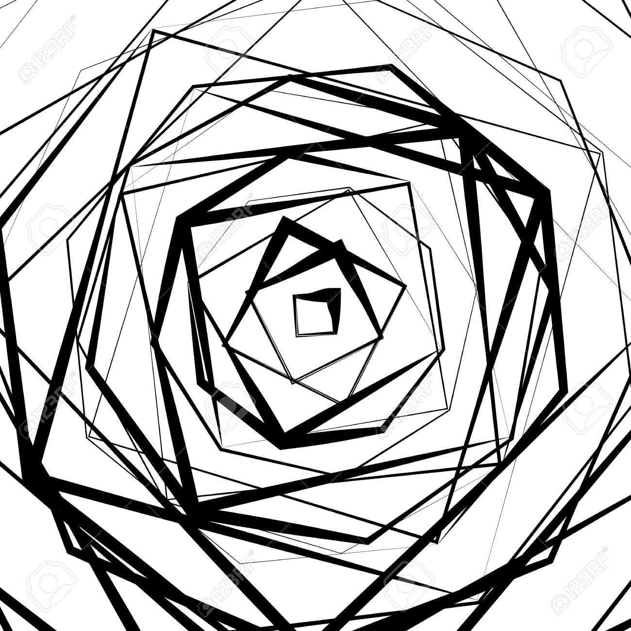 Random intersecting lines. Abstract monochrome geometric art.