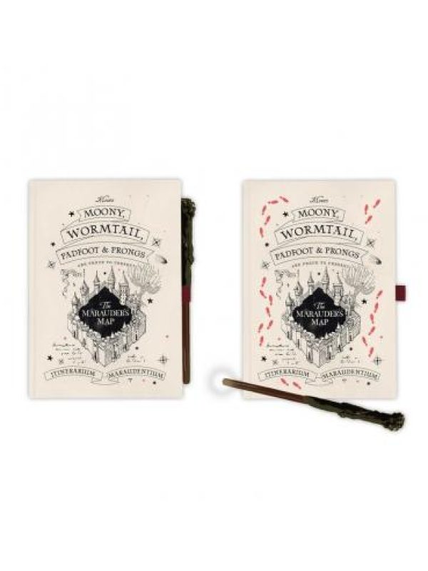 erik-cuaderno-a5-premium-boligrafo-varita-mapa-del-merodeador-harry-potter